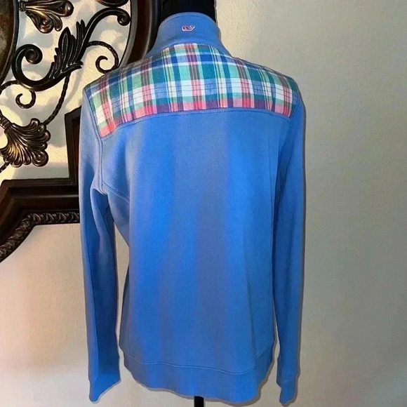 Vineyard Vines Women’s Madras Patchwork Shoulder Shep Shirt Sweatshirt Medium - Picture 15 of 16